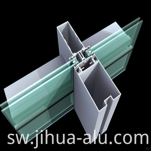 Commercial Buildings Exposed Aluminum Frame Profile Stick Glass Curtain Walls Structure Parts